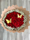 Buchón de 50 rosas rojas