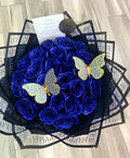Buchón de rosas azules